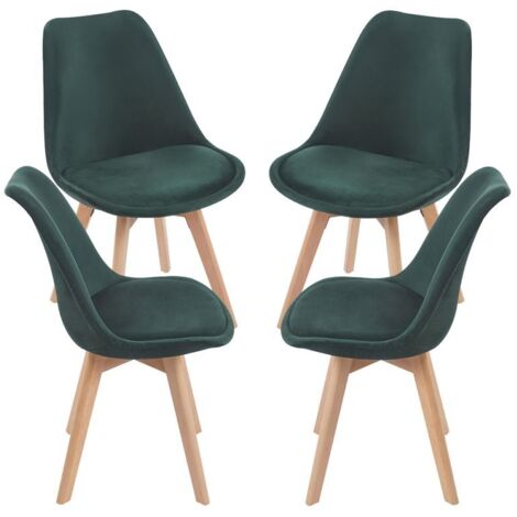 Packs Sillas Comedor - Pack 4 Sillas Synk Terciopelo - Verde oscuro