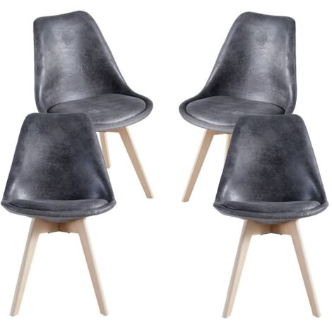 Packs Sillas Comedor - Pack 4 Sillas Synk Vintage - Gris oscuro