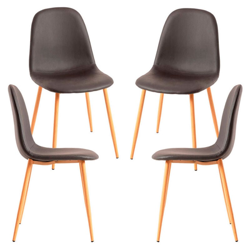 

Packs Sillas Comedor - Pack 4 Sillas Teok Polipiel - Gris