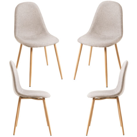 Packs Sillas Comedor - Pack 4 Sillas Teok Tela - Beige