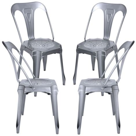 Packs Sillas Comedor - Pack 4 Sillas Ulix - Gris metalizado