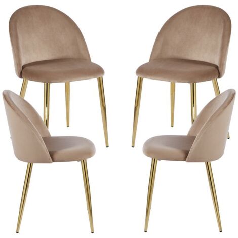 Packs Sillas Comedor - Pack 4 Sillas Vint Terciopelo Golden - Champán