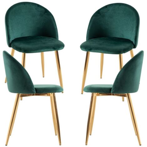 Packs Sillas Comedor - Pack 4 Sillas Vint Terciopelo Golden - Verde