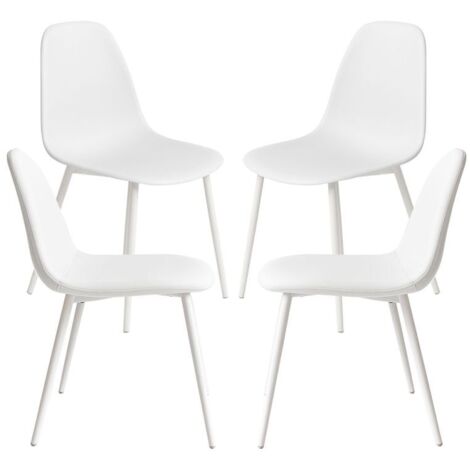 Packs Sillas Comedor - Pack 4 Sillas White Teok Polipiel - Blanco