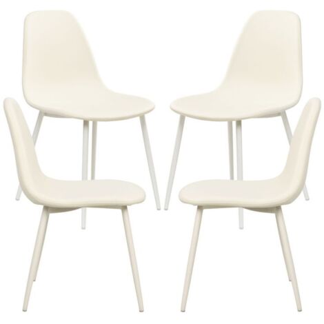 Packs Sillas Comedor - Pack 4 Sillas White Teok Tela - Blanco