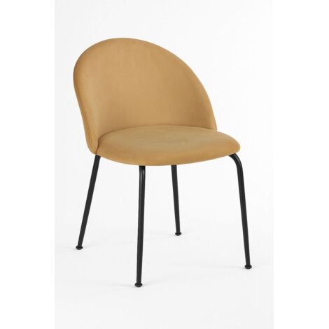 Packs Sillas Comedor - Pack 6 Sillas Black Dalnia Terciopelo - Marrón Claro