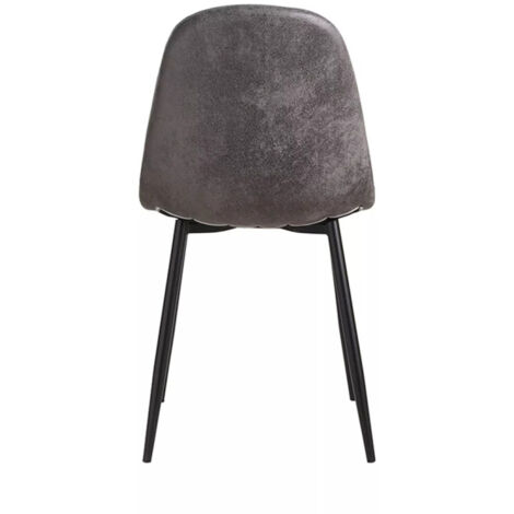 Packs Sillas Comedor - Pack 6 Sillas Black Teok Polipiel - Gris oscuro Vint