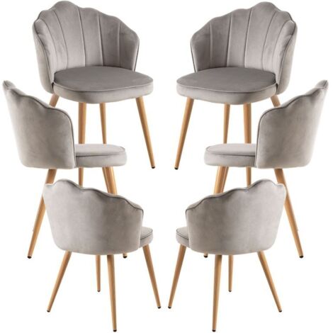 Packs Sillas Comedor - Pack 6 Sillas Blume Terciopelo - Gris claro