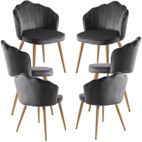 Packs Sillas Comedor - Pack 6 Sillas Blume Terciopelo - Gris oscuro