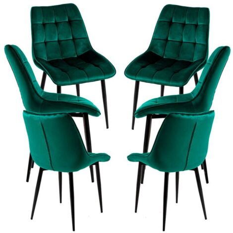 Packs Sillas Comedor - Pack 6 Sillas Cade Terciopelo - Verde