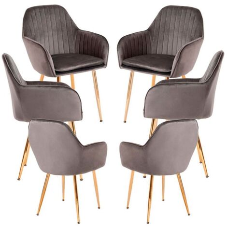 Packs Sillas Comedor - Pack 6 Sillas Chic Golden - Gris oscuro