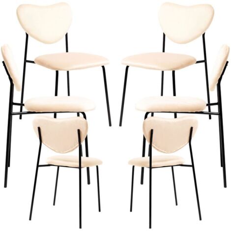 Packs Sillas Comedor - Pack 6 Sillas Cora Black Terciopelo - Beige