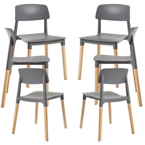 Packs Sillas Comedor - Pack 6 Sillas Estin - Gris oscuro
