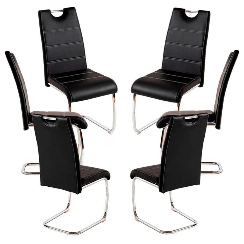 

Packs Sillas Comedor - Pack 6 Sillas Hallen Polipiel - Negro