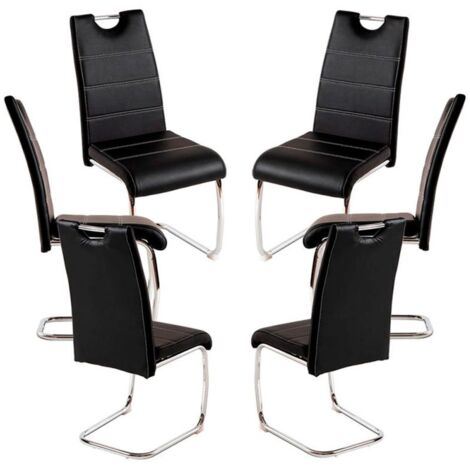 Packs Sillas Comedor - Pack 6 Sillas Hallen Polipiel - Negro