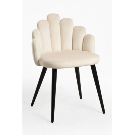 Packs Sillas Comedor - Pack 6 Sillas Hand Patas Negras Terciopelo - Beige