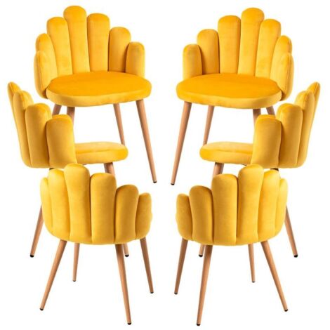 Packs Sillas Comedor - Pack 6 Sillas Hand Terciopelo - Amarillo
