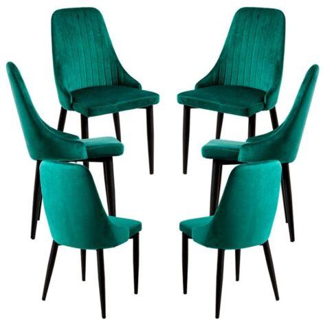 Packs Sillas Comedor - Pack 6 Sillas Kan Terciopelo - Verde