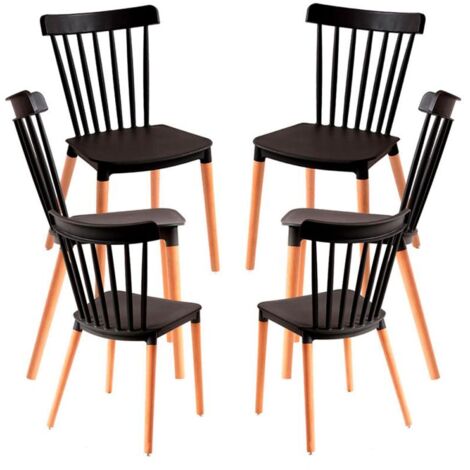 Packs Sillas Comedor - Pack 6 Sillas Leka - Negro
