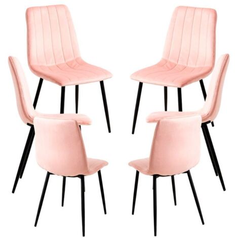 Packs Sillas Comedor - Pack 6 Sillas Liny Terciopelo - Rosa