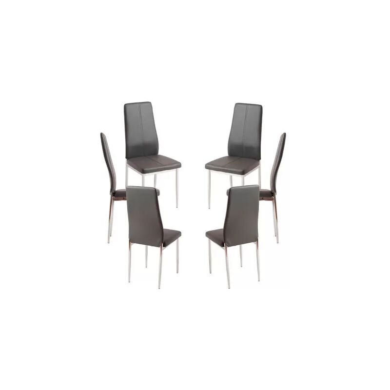

Packs Sillas Comedor - Pack 6 Sillas Lonk Polipiel - Gris
