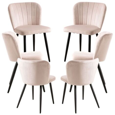 Packs Sillas Comedor - Pack 6 Sillas Luk Terciopelo - Beige