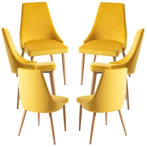 Packs Sillas Comedor - Pack 6 Sillas Stoik Wood - Amarillo