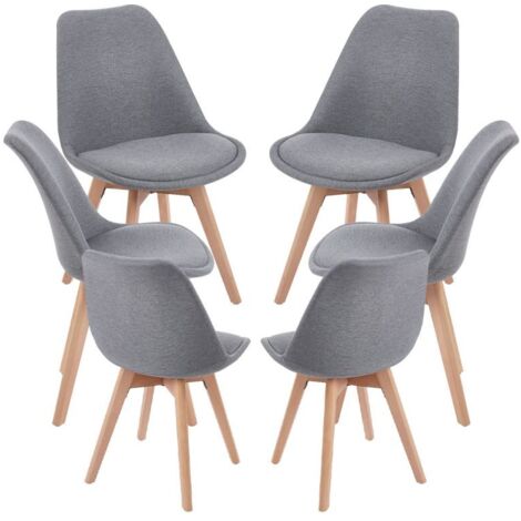 Packs Sillas Comedor - Pack 6 Sillas Synk Tela - Gris oscuro