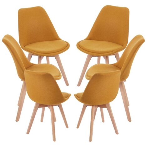 Packs Sillas Comedor - Pack 6 Sillas Synk Tela - Mostaza