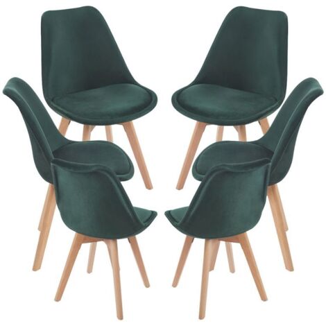 Packs Sillas Comedor - Pack 6 Sillas Synk Terciopelo - Verde oscuro