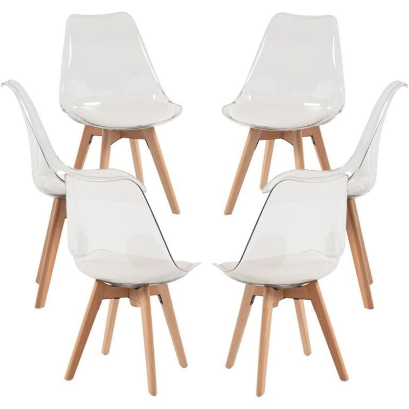 

Packs Sillas Comedor - Pack 6 Sillas Synk Transparente Asiento - Blanco