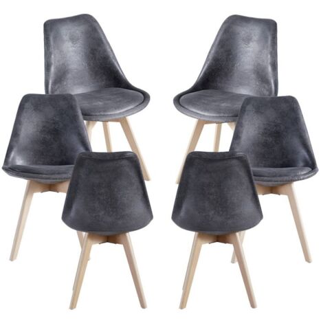 Packs Sillas Comedor - Pack 6 Sillas Synk Vintage - Gris oscuro