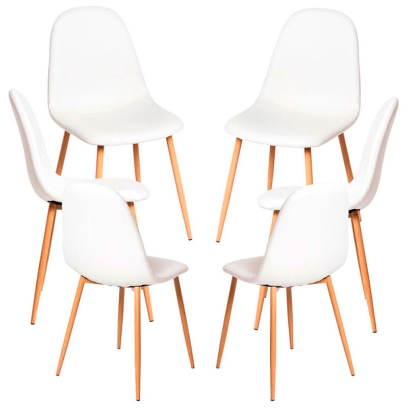 

Packs Sillas Comedor - Pack 6 Sillas Teok Polipiel - Blanco