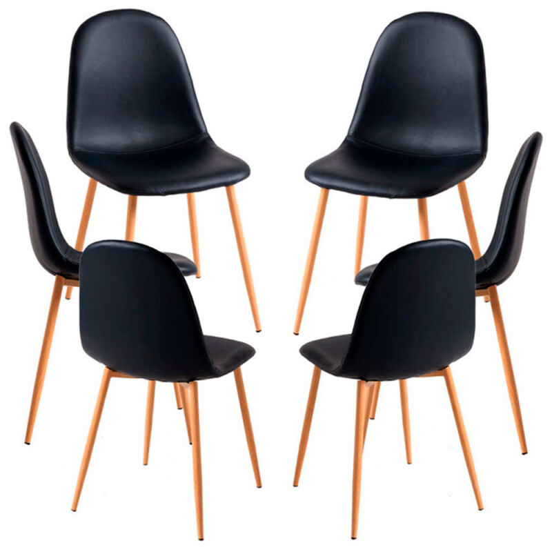 

Packs Sillas Comedor - Pack 6 Sillas Teok Polipiel - Negro