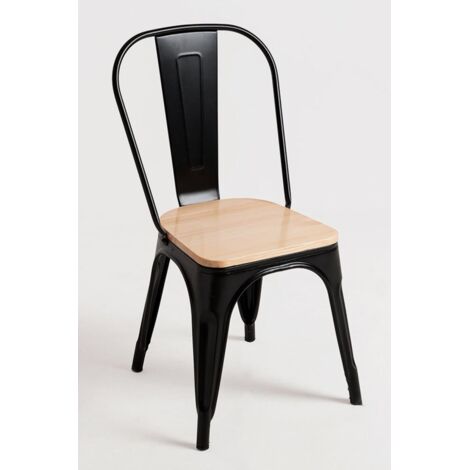 Packs Sillas Comedor - Pack 6 Sillas Torix Madera Natural - Negro mate