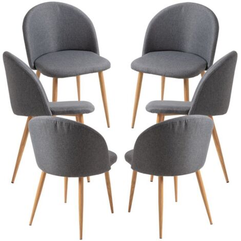 Packs Sillas Comedor - Pack 6 Sillas Vint Tela - Gris oscuro