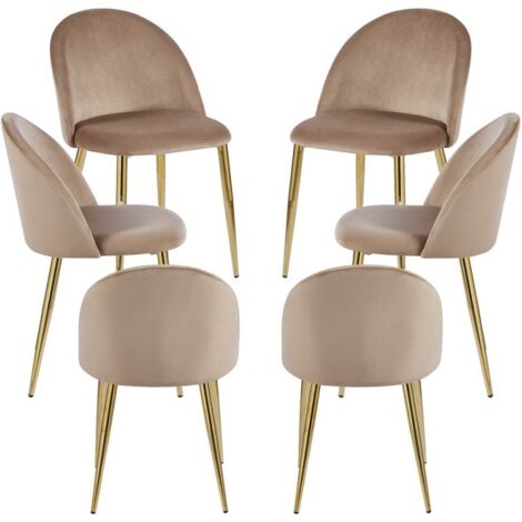 Packs Sillas Comedor - Pack 6 Sillas Vint Terciopelo Golden - Champán