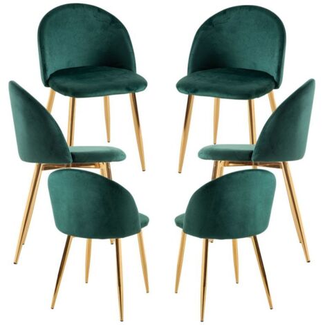 Packs Sillas Comedor - Pack 6 Sillas Vint Terciopelo Golden - Verde