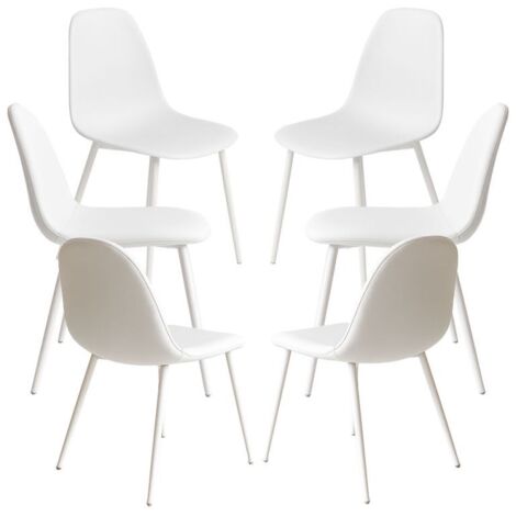 Packs Sillas Comedor - Pack 6 Sillas White Teok Polipiel - Blanco
