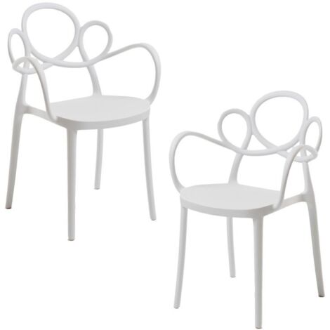 Packs Sillas Jardín - Pack 2 Sillas Sky con Reposabrazos - Blanco