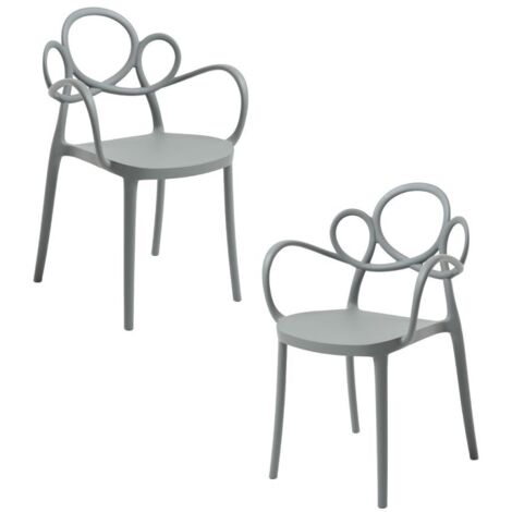 Packs Sillas Jardín - Pack 2 Sillas Sky con Reposabrazos - Gris oscuro