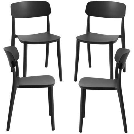 Packs Sillas Jardín - Pack 4 Sillas Bri - Negro