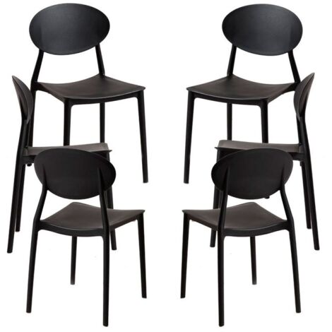 Packs Sillas Jardín - Pack 6 Sillas Bután - Negro