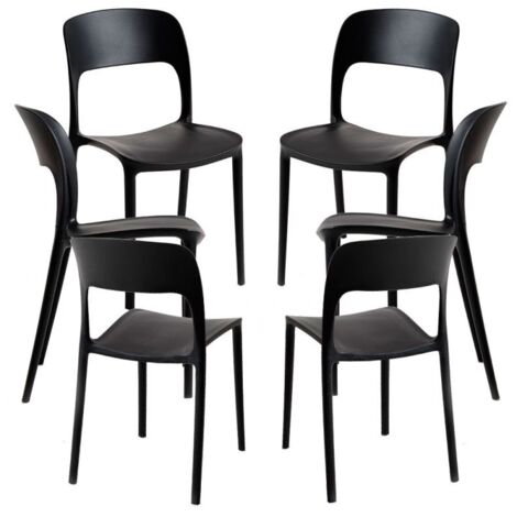 Packs Sillas Jardín - Pack 6 Sillas Inis - Negro