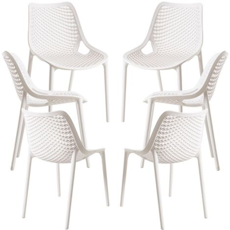 Packs Sillas Jardín - Pack 6 Sillas Kusin - Blanco