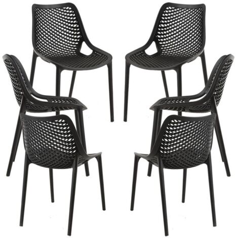 Packs Sillas Jardín - Pack 6 Sillas Kusin - Negro