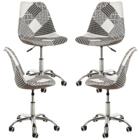 Packs Sillas - Pack 4 Sillas Neo Patchwork - Patchwork blanco y negro