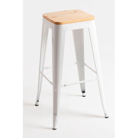 Packs Taburetes Altos - Pack 2 Taburetes Torix Altos Madera Natural - Blanco