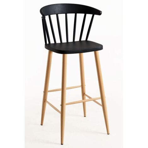 Packs Taburetes Altos - Pack 4 Taburetes Miki - Negro