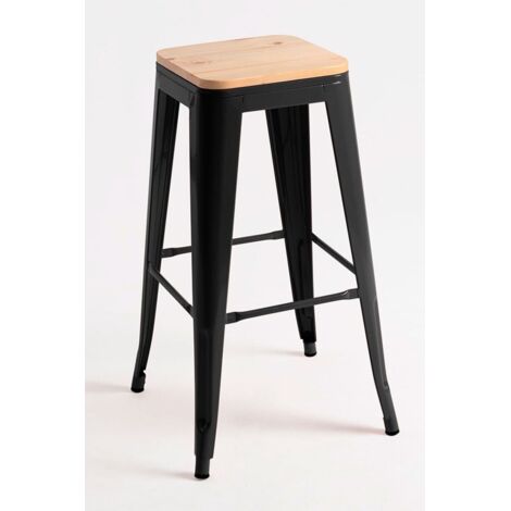 Packs Taburetes Altos - Pack 6 Taburetes Torix Altos Madera Natural - Negro